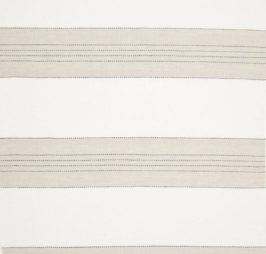 Sample - Broad Stripe Linen (Horizontal stripes) Natural/White