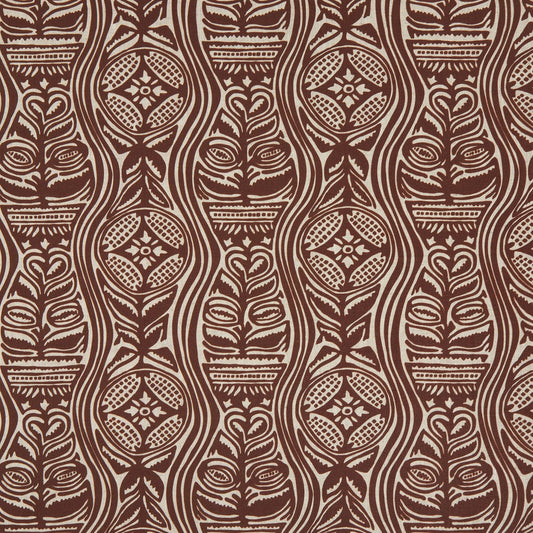 Sample - Dacha Dual Use Printed Linen in Tobacco/Natural