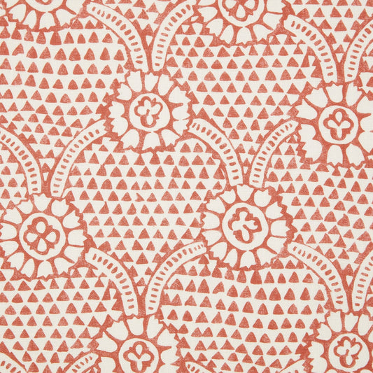 Sample - Ivan Dual Use Printed Linen Terracotta/Oyster