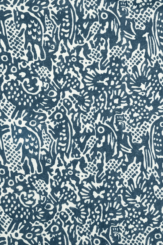 Sample - Alyosha Dual Use Archive Print in Prussian Blue/ Ivory White