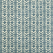 Paper-Backed Hawelka Printed Linen Wallcovering Oyster/Prussian Blue