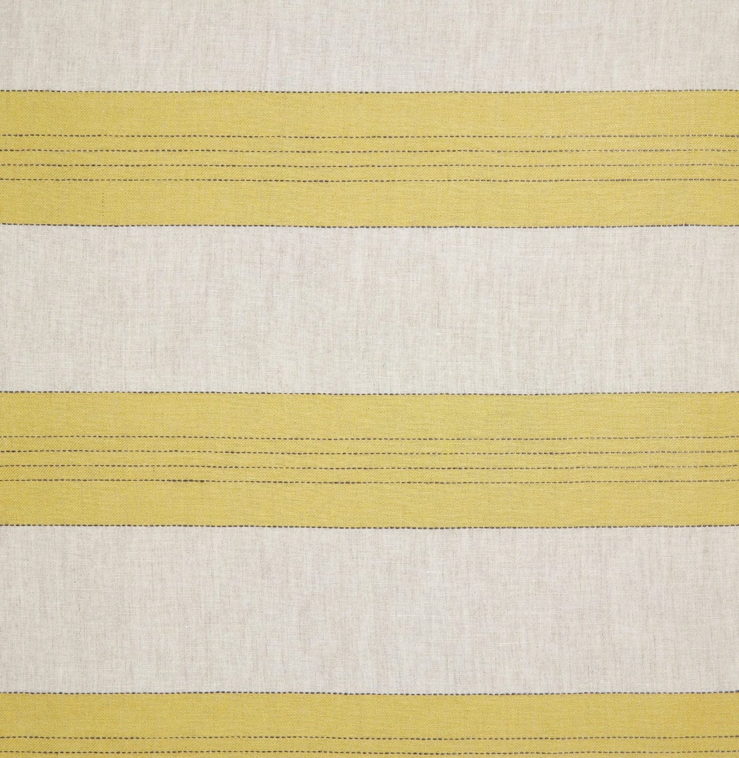 Sample - Broad Stripe Linen (Horizontal stripes) Chinese Yellow/Natural
