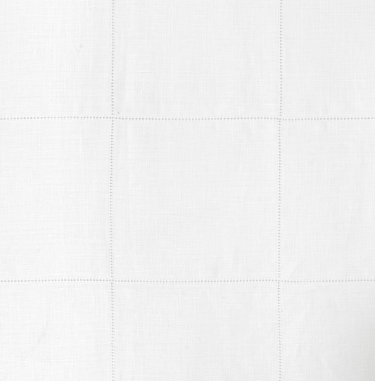 Drawn Thread - Hemstitch Check Ivory White