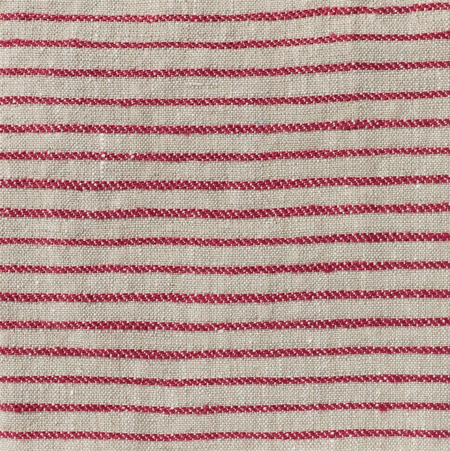 Textured Stripe Linen (Horizontal stripes) Raspberry/Natural