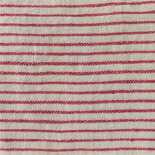 Textured Stripe Linen (Horizontal stripes) Raspberry/Natural