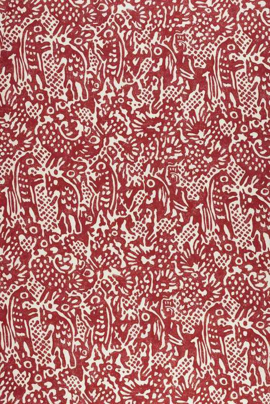 Sample - Alyosha Dual Use Archive Print in Volga Red/Ivory White