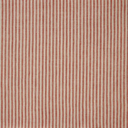 Sample - Narrow Stripe Linen Terracotta/Natural