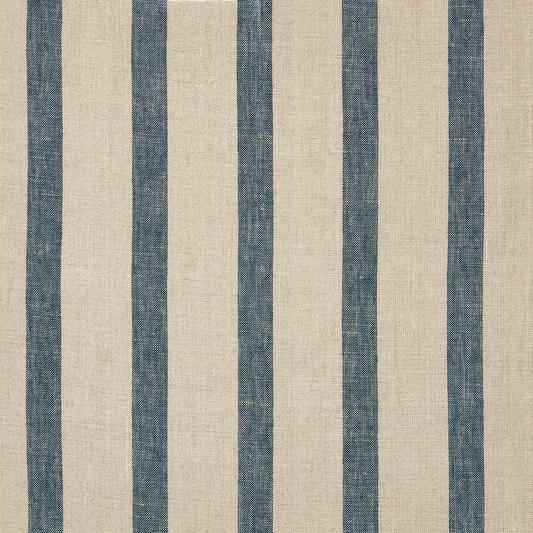Sample - Bold Stripe Linen Prussian Blue/Natural