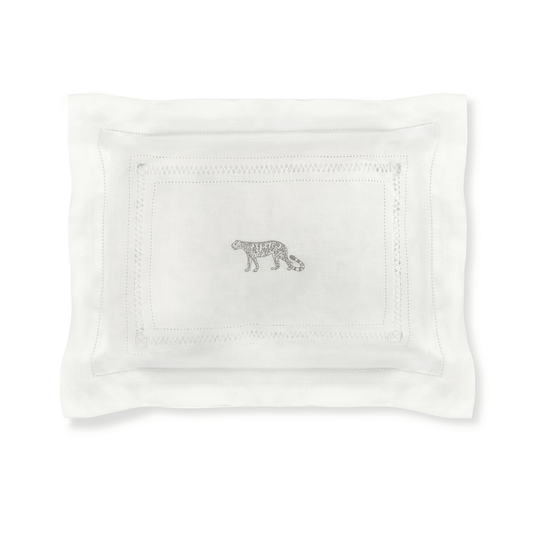 Boudoir Pillow with Diamond Stitch and Leopard Embroidery