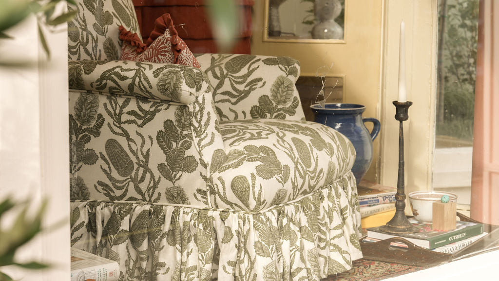 Boudoir Scroll Armchair with Frill