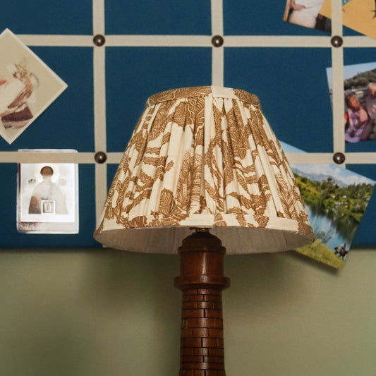 Available Now Hand Pleated Empire Lampshade in Cape Botanical Old Gold