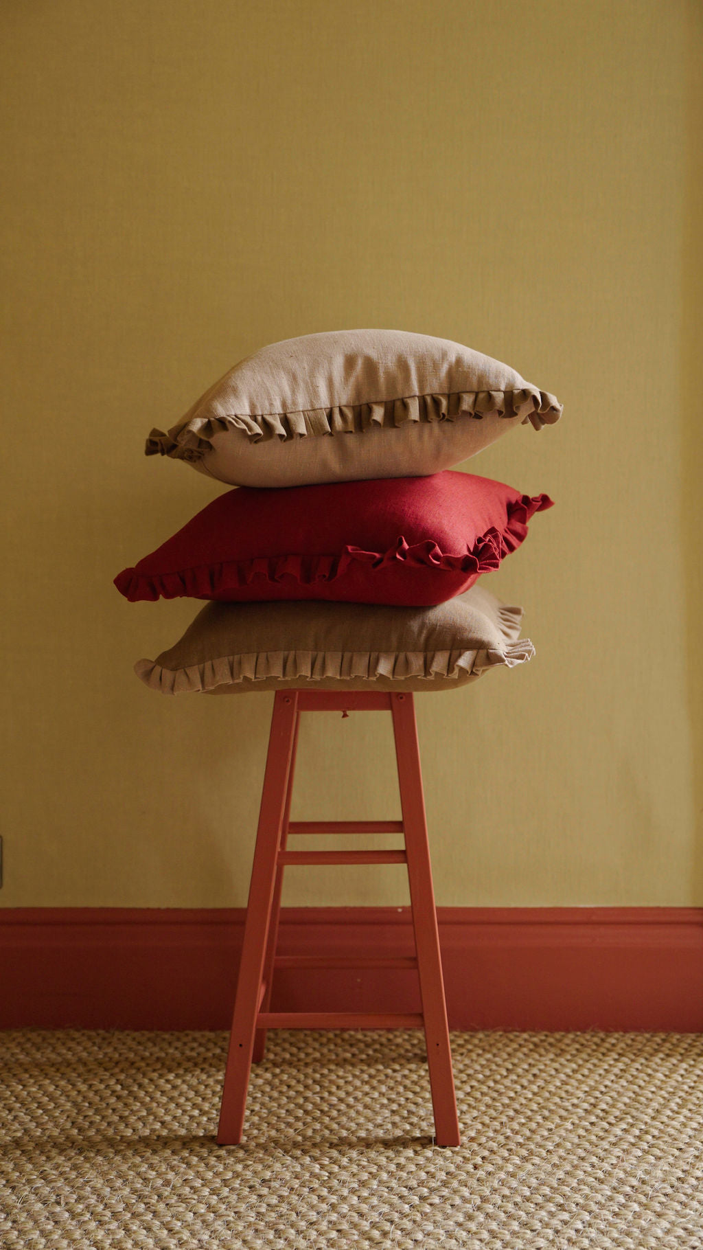 Bronze Cushion with Tawny Gold Frill