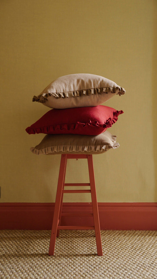 Bronze Cushion with Tawny Gold Frill