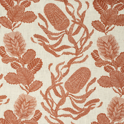Paper-Backed Cape Botanical Printed Linen Wallcovering Terracotta/Oyster