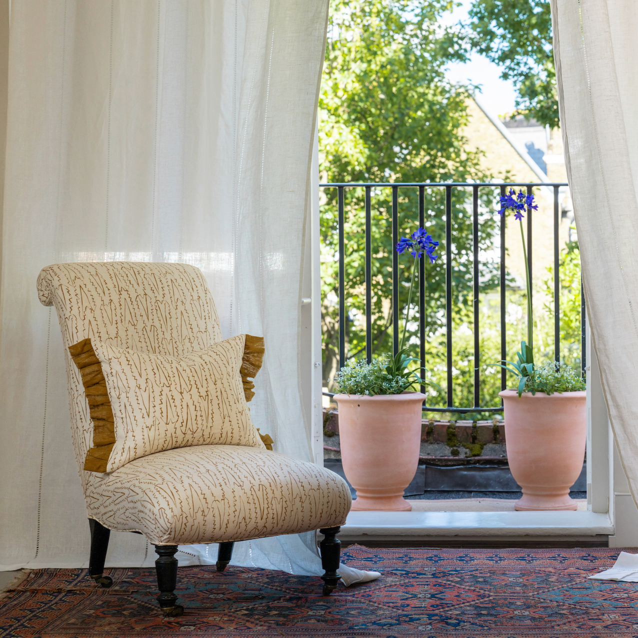 Serrata Dual Use Printed Linen Oyster/Old Gold