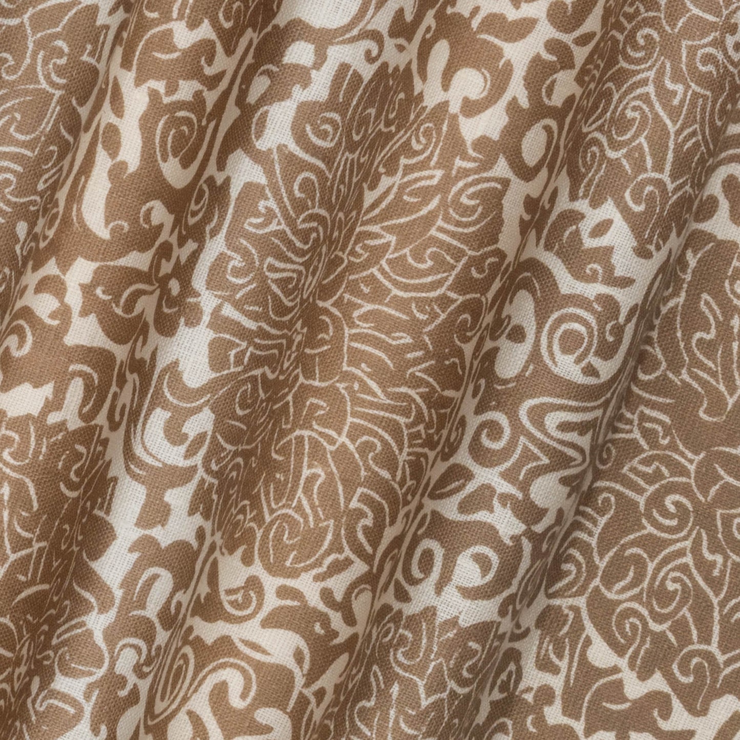 Paper-Backed VOLGA X FRITZ PORTER Chrysanthemum Archive Revival Linen Wallcovering Caramel/Oyster