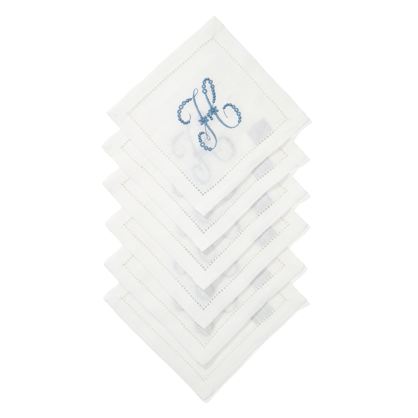Cocktail Napkins - Ivory White Hemstitch