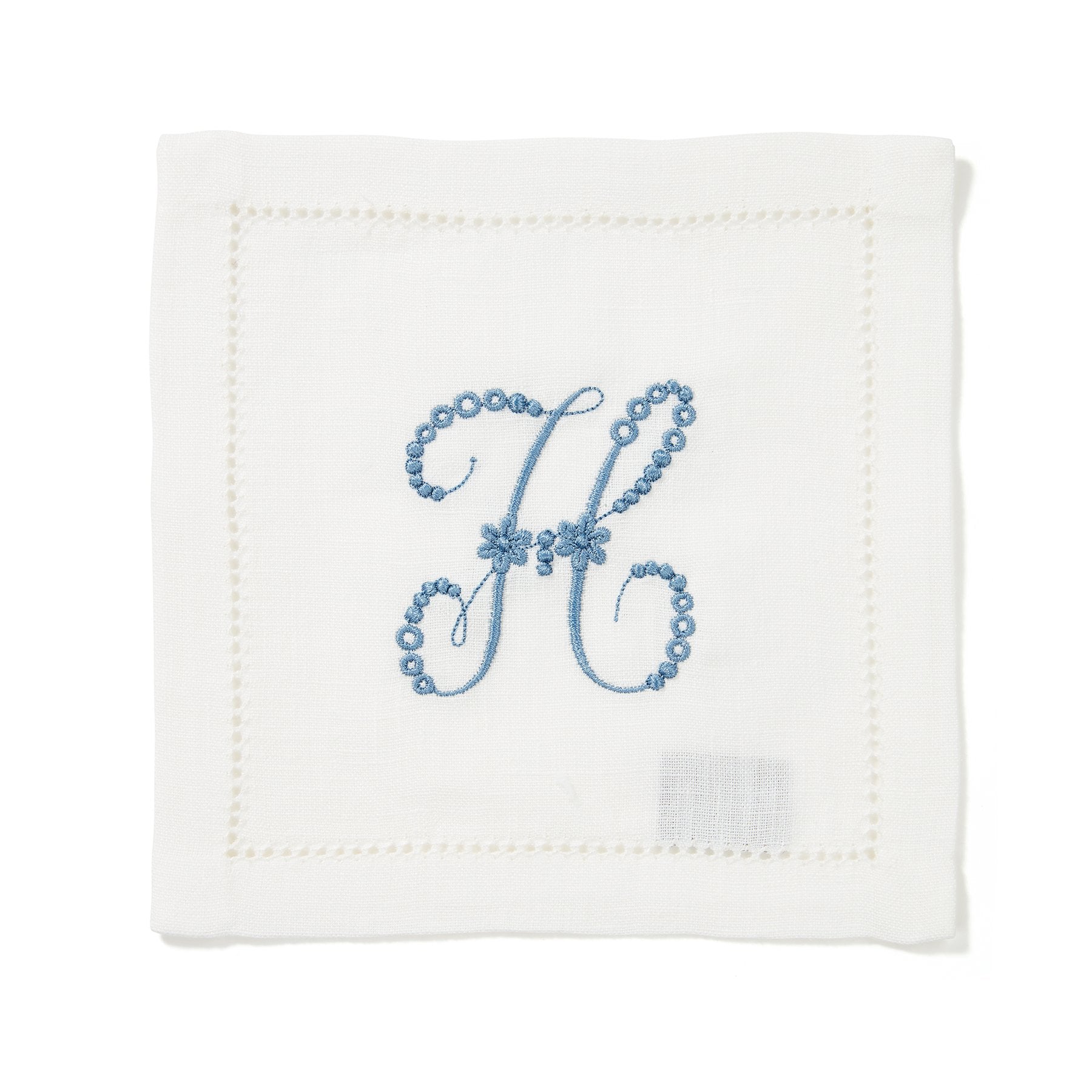 Cocktail Napkins - Ivory White Hemstitch