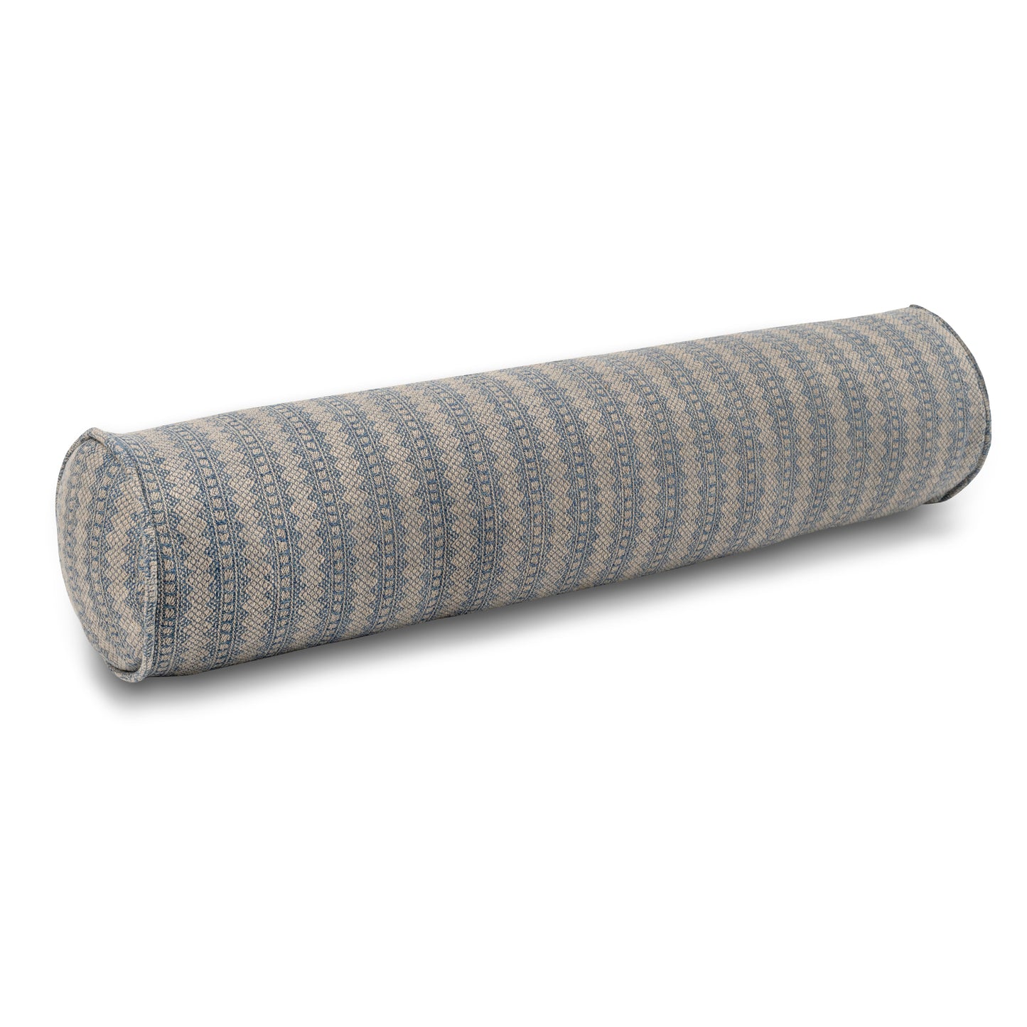 Petite Kitezh Weave Large Bolster Cushion in Delft Blue