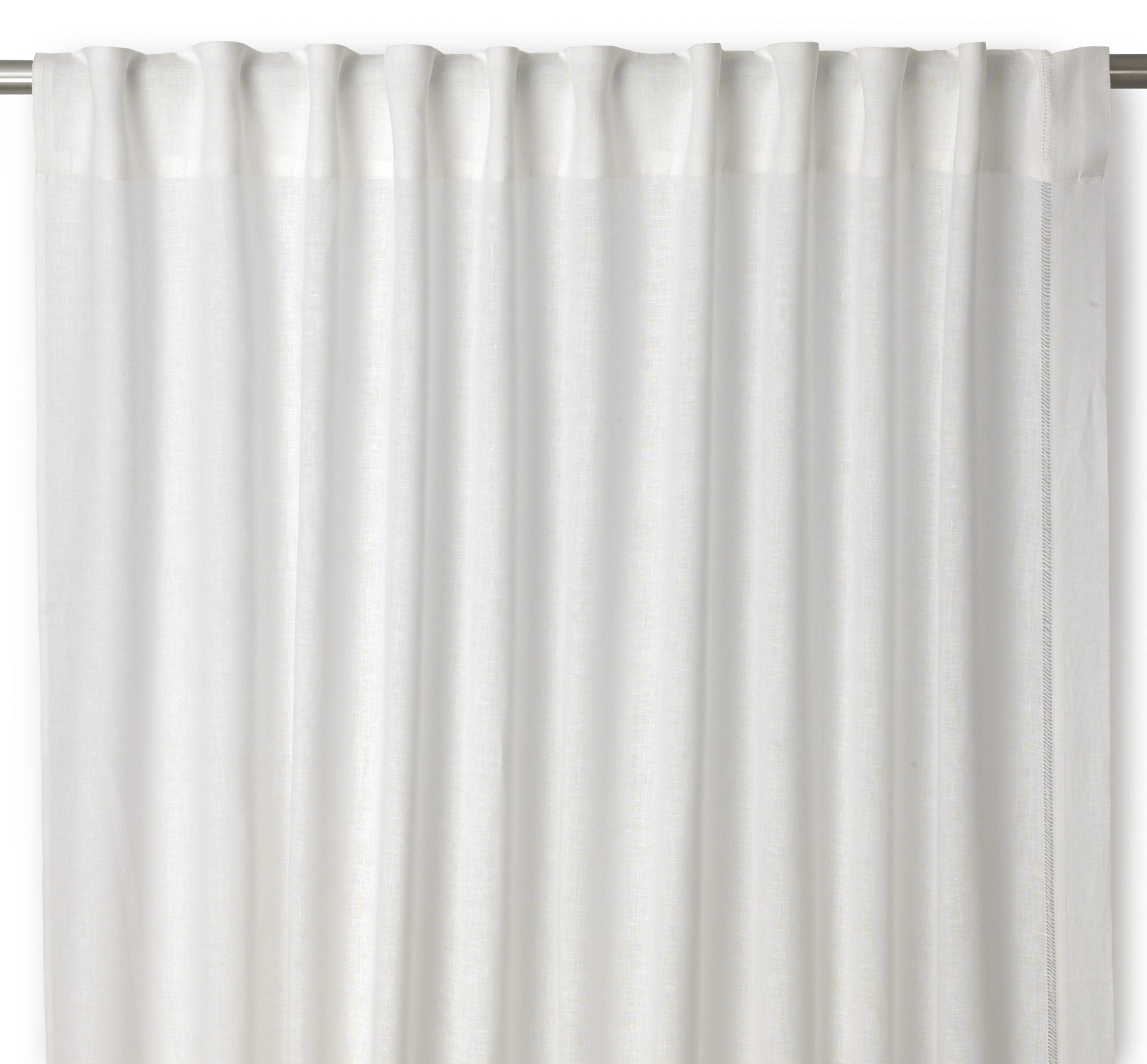 Drawn Thread Curtains - Ladder Stitch Edge - Ivory White