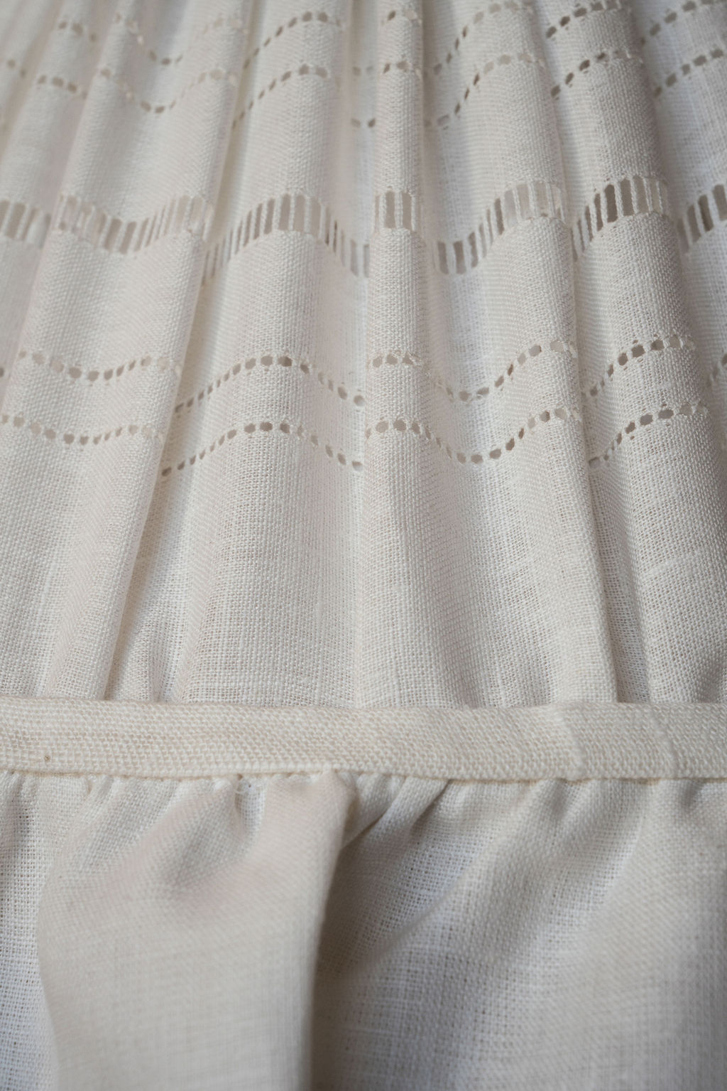 Empire Lampshade in Drawn Thread Lambrequin with Frill