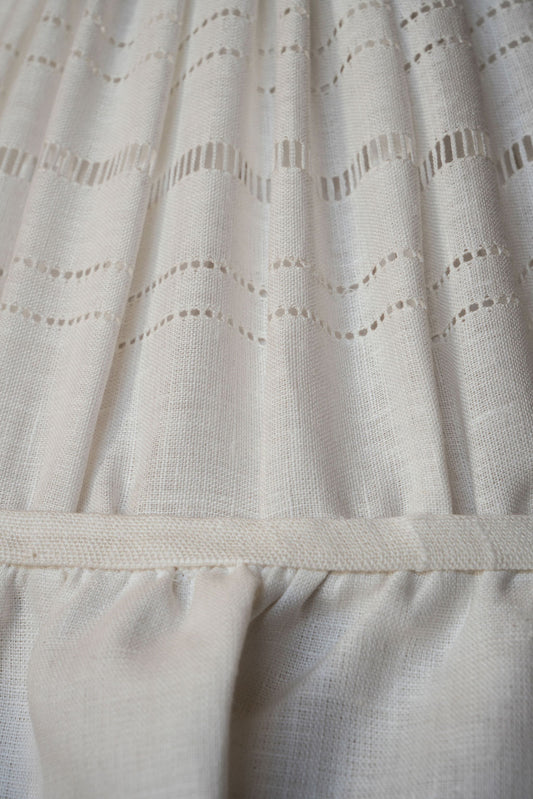 Empire Lampshade in Drawn Thread Lambrequin with Frill