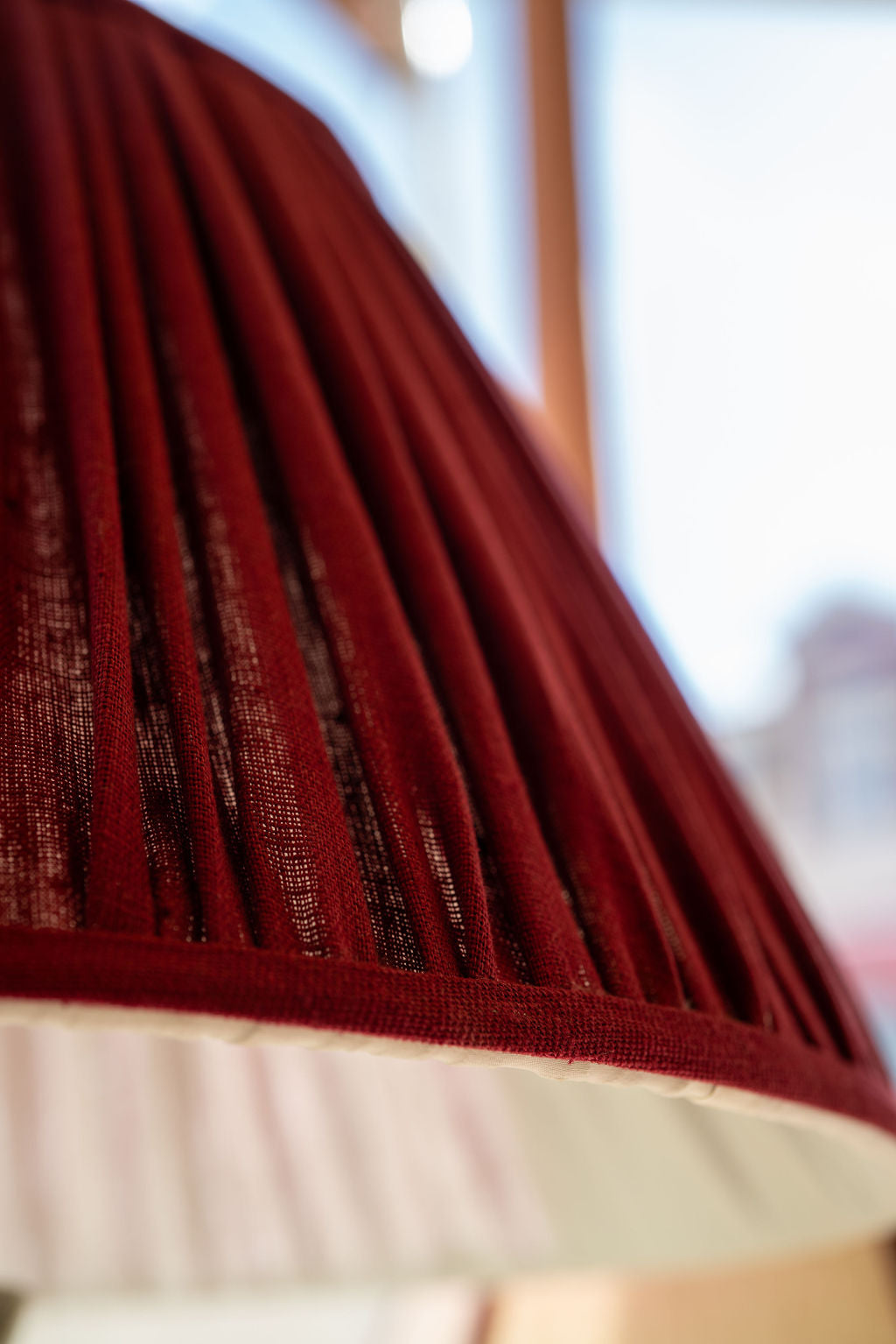 Available Now Hand Pleated Empire Lampshade in Scarlet