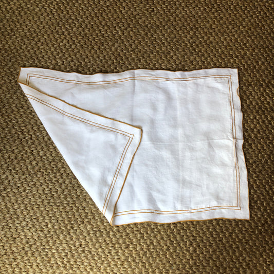 Development Sample - Hemp Standard Rectangle Pillowcase With Triple Old Gold Border