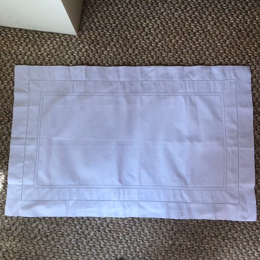Development Sample - Super King Parma Grey Hemstitch Pillowcase Cotton/Linen blend