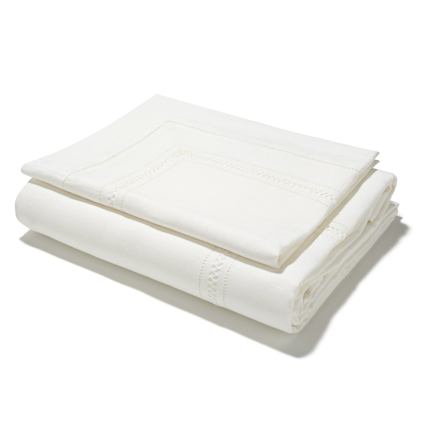Bed Linen Set Diamond Stitch Ivory White