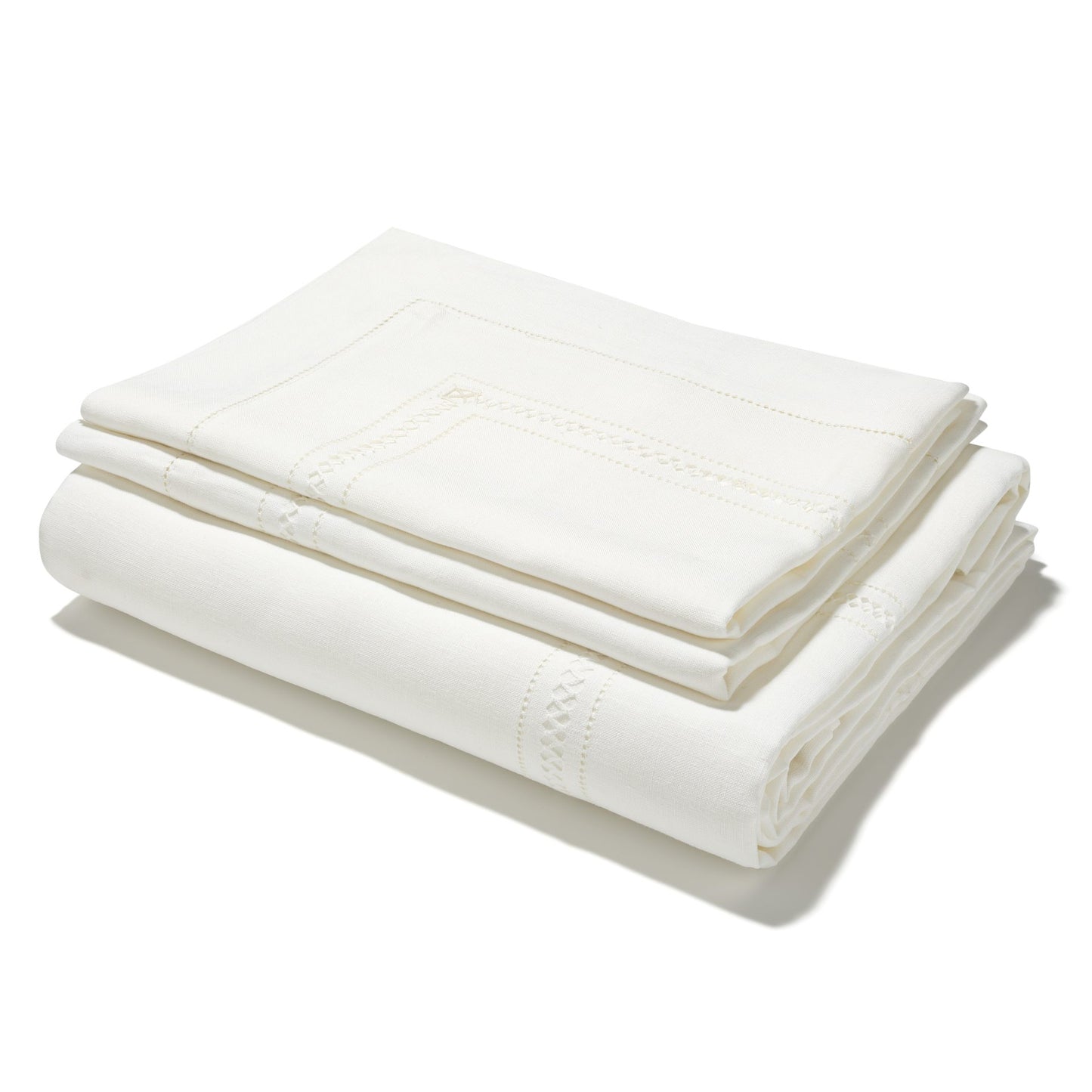 Bed Linen Set Diamond Stitch Ivory White