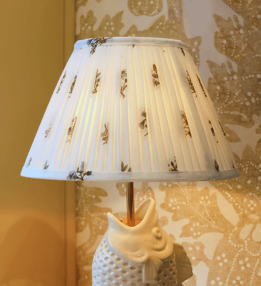 Hand Pleated Empire Lampshade in Printed Voile