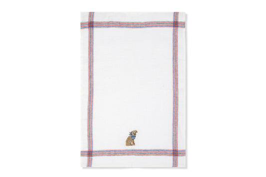 Kitchen Towel with Terrier Embroidery