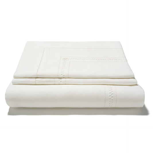 Bed Linen Set Diamond Stitch Ivory White