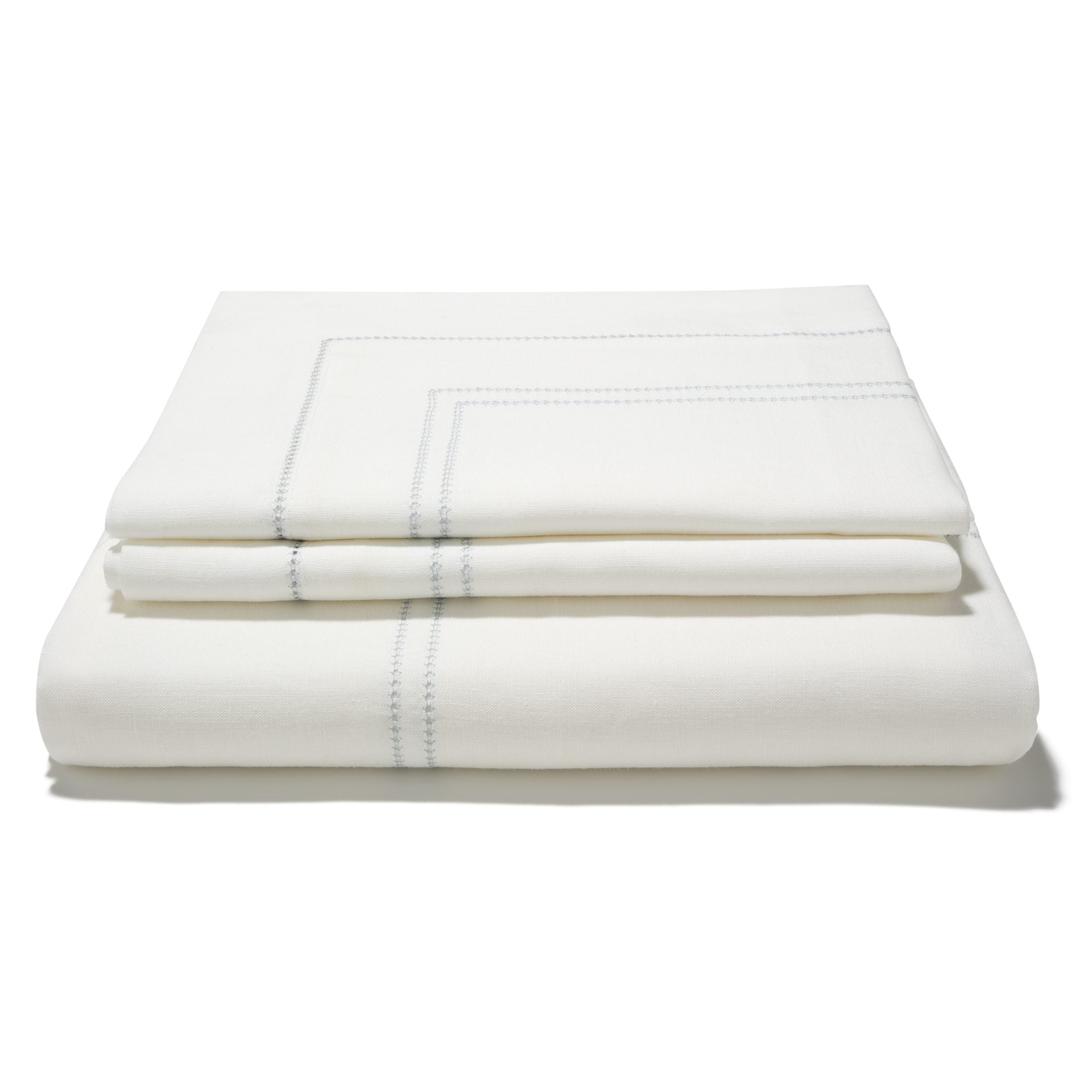 Chambray Blue Hemstitch Bed Linen Set