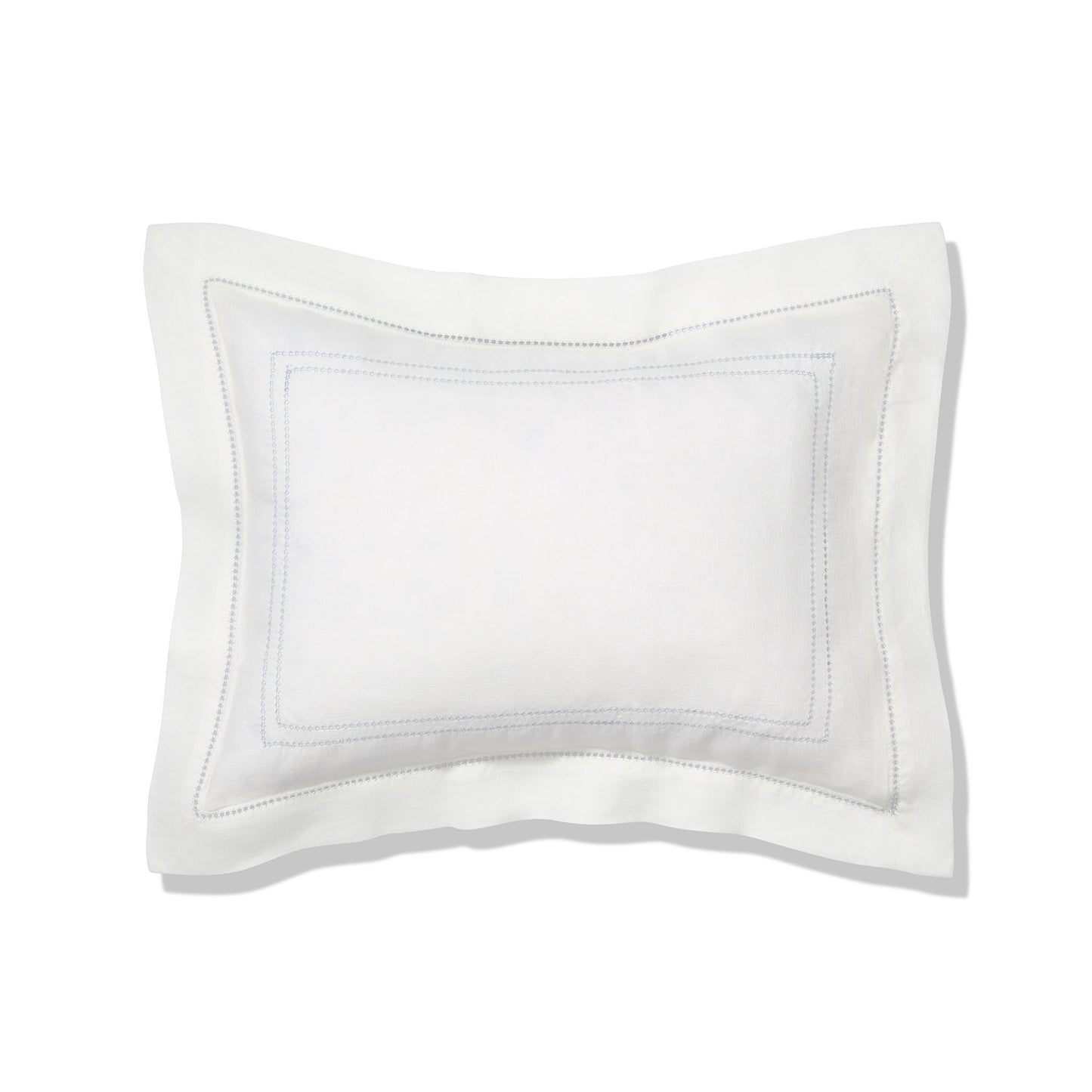 Elizaveta boudoir pillow in chambray blue hemstitch