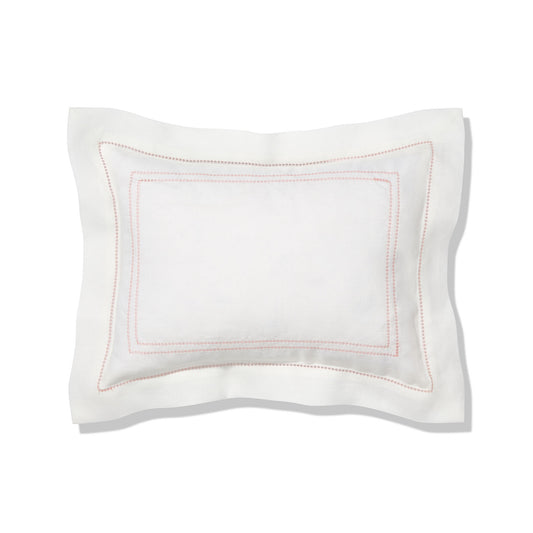 Elizaveta boudoir pillow in coral hemstitch