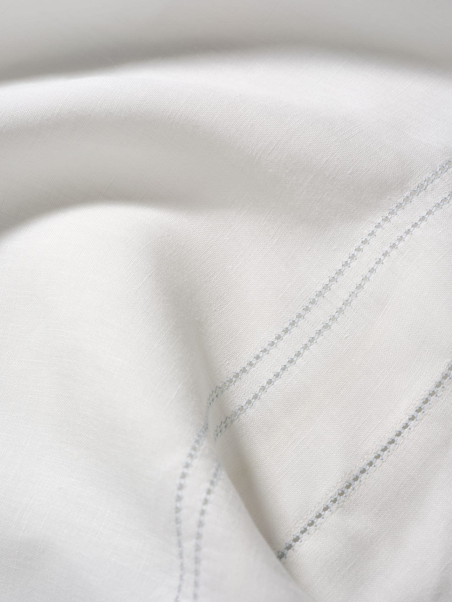 Showroom Ex-Display Elizaveta Bed Linen Set in Chambray Blue Hemstitch, Single Size