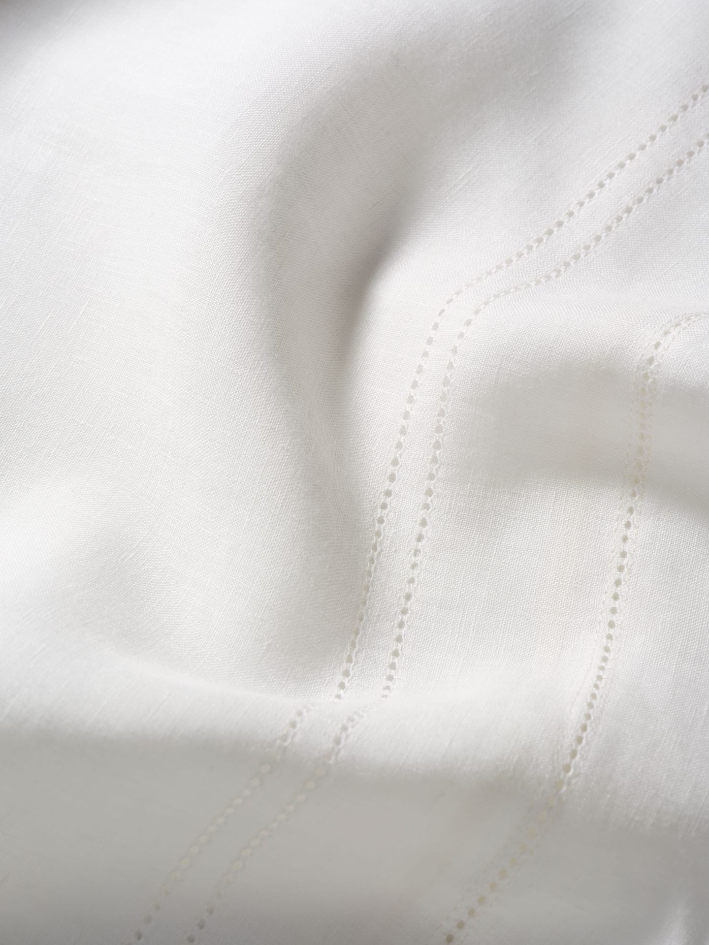 ivory white hemstitch detail