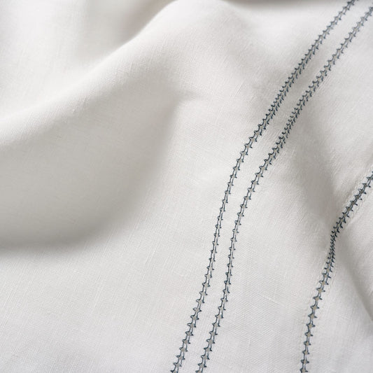 Elizaveta Pillowcase in Prussian Blue Hemstitch