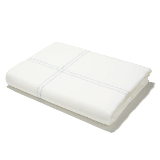 Elizaveta Duvet Cover in Chambray Blue Hemstitch