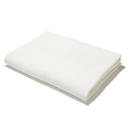 Elizaveta Duvet Cover in Ivory White Hemstitch