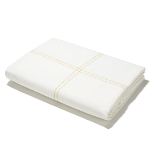 Elizaveta Duvet Cover in Ochre Hemstitch