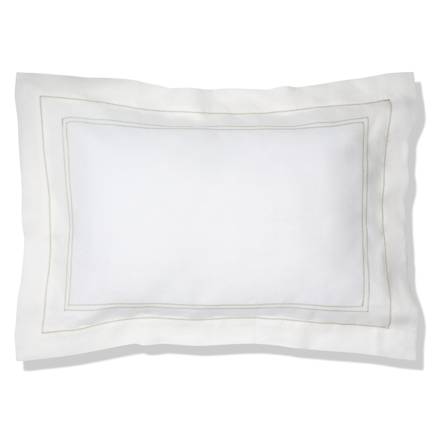 Elizaveta Bed Linen Set in Botanical Green Hemstitch