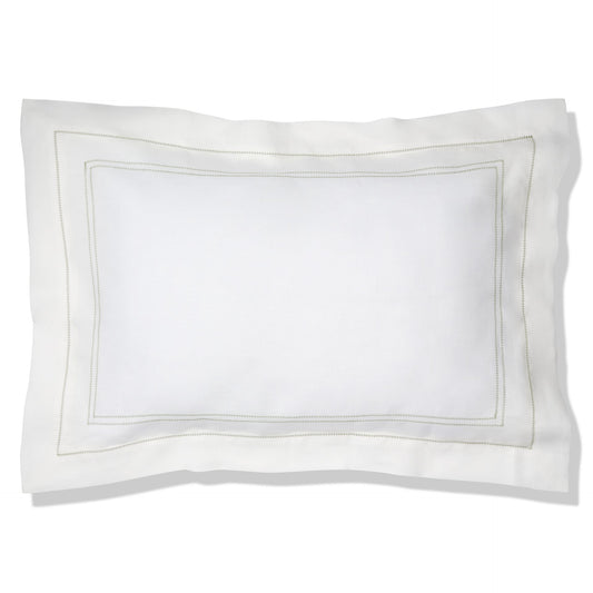 Elizaveta Pillowcase in Botanical Green Hemstitch