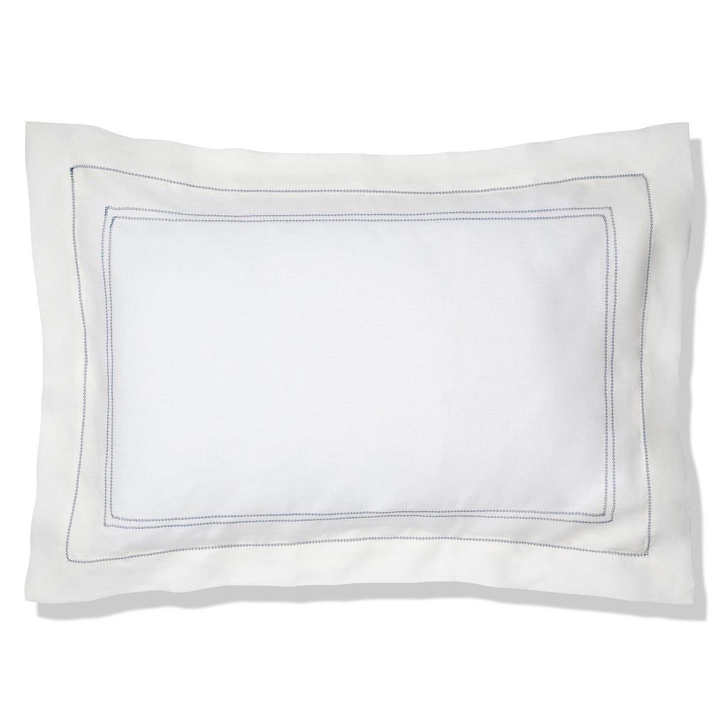 Elizaveta Pillowcase in Prussian Blue Hemstitch