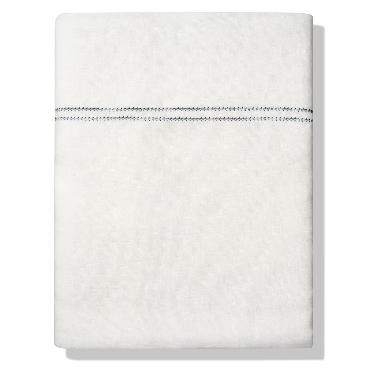 Elizaveta Top Sheet in Prussian Blue Hemstitch