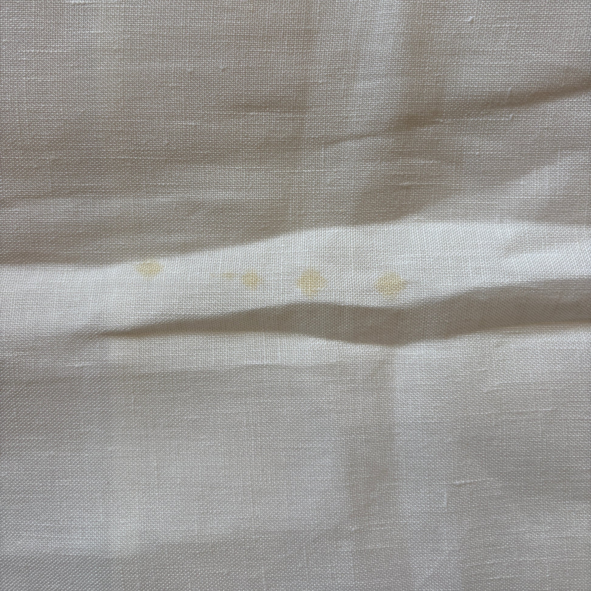 Detail image of flaws on pillowcase
