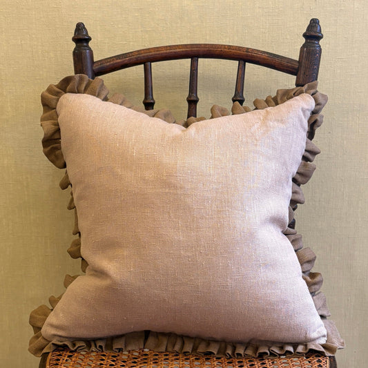 Tawny Gold Cushion with Bronze Frill