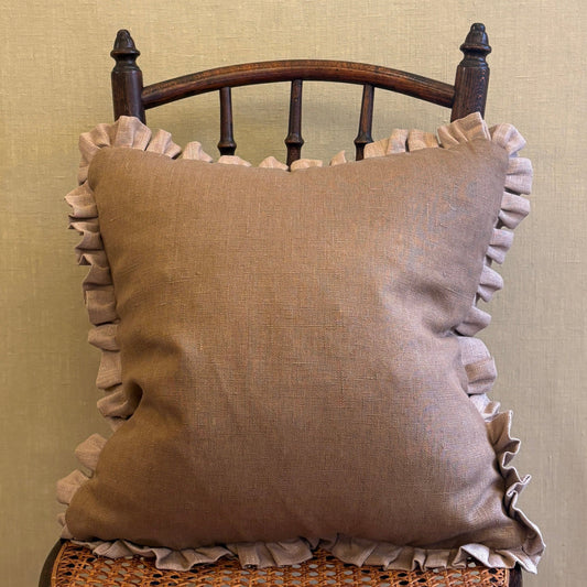 Bronze Cushion with Tawny Gold Frill
